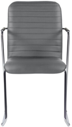 Кресло для приемных и переговорных BRABIX "Visit CF-101", хром, экокожа, темно-серое, 532561