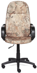 Кресло LEADER ткань, принт "Карта на бежевом"