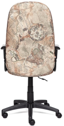 Кресло LEADER ткань, принт "Карта на бежевом"