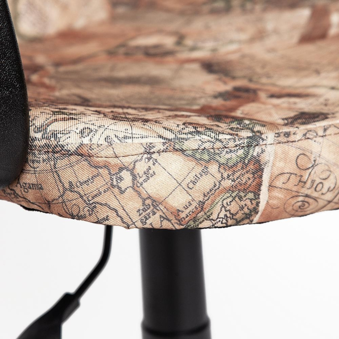 Кресло LEADER ткань, принт "Карта на бежевом"