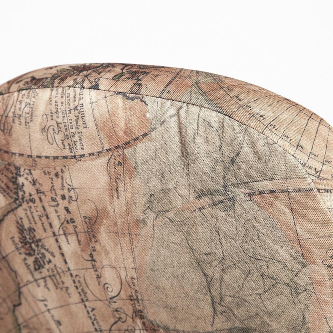 Кресло LEADER ткань, принт "Карта на бежевом"