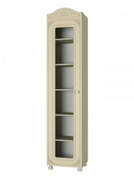 Шкаф Ассоль АС-53К со стеклом (левый c короной) ваниль