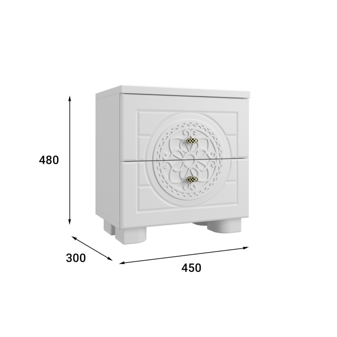 Тумба прикроватная «Монблан» МБ-38К белое дерево