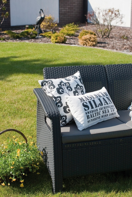 Диван садовый из ротанга Корфу (Corfu love seat) графит