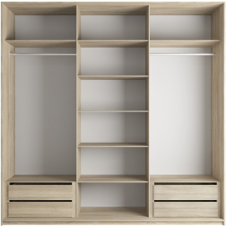 Шкаф-купе Эста 3-х дверный Комби (Стекло Лабиринт, Стекло белое) Дуб Бардолино