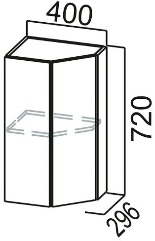 Шкаф навесной Ш400тз (торцевой закрытый) Модерн
