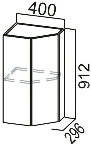 Шкаф навесной Ш400тз (торцевой закрытый) Модерн