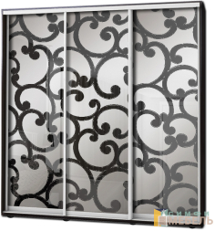 Шкаф купе 3х дв Пескоструй фон матовый № 3