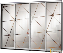 Шкаф купе 4х дв Пескоструй фон матовый № 6