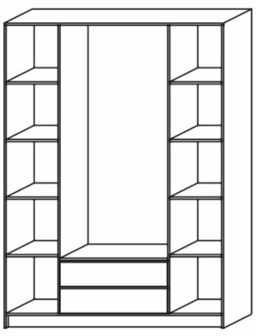 Шкаф 4-створчатый с ящиками Успех