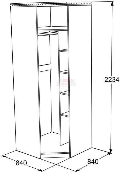 Шкаф 1-но дв. угловой Ольга 13