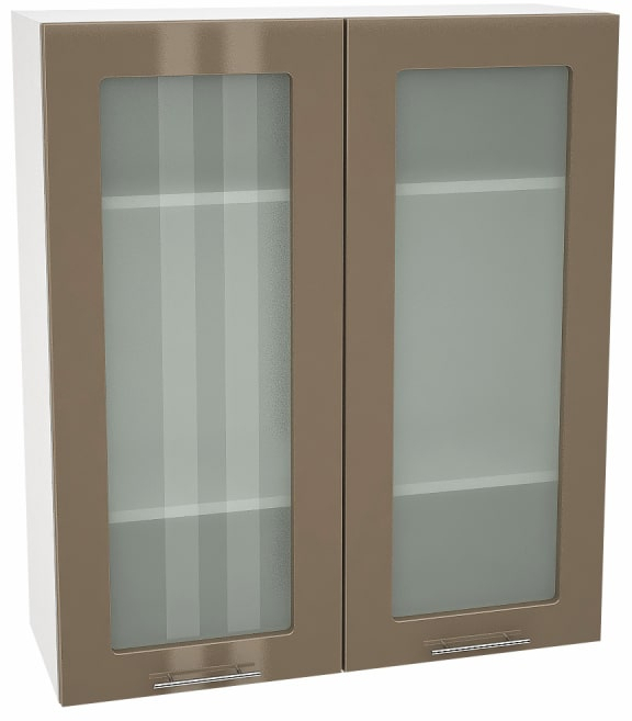 Шкаф верхний высокий со стеклом с 2 ств. Кухня Валерия ШВС 809 (глянец)