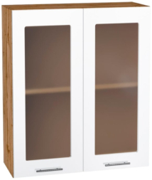 Шкаф верхний высокий со стеклом с 2 ств. Кухня Валерия ШВС 809 (глянец)