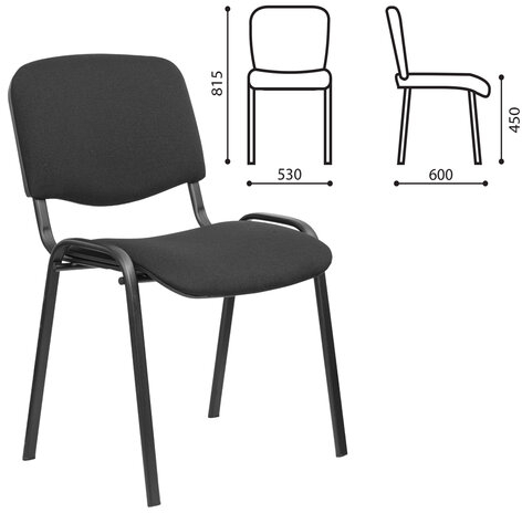 Стул STAFF &quot;Iso Lite CF-008&quot;, ткань черная (С-11), 532562