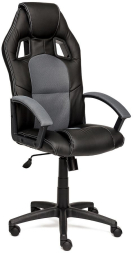 Кресло DRIVER кож/зам/ткань, черный/серый, 36-6/12