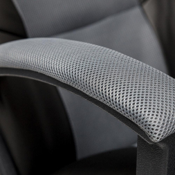 Кресло DRIVER кож/зам/ткань, черный/серый, 36-6/12