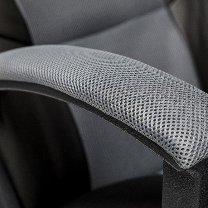 Кресло DRIVER кож/зам/ткань, черный/серый, 36-6/12