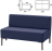 Диван мягкий двухместный "Хост" М-43, 1200х620х780 мм, без подлокотников, экокожа, темно-синий