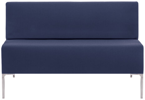 Диван мягкий двухместный "Хост" М-43, 1200х620х780 мм, без подлокотников, экокожа, темно-синий