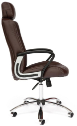 Кресло OXFORD хром кож/зам, коричневый/коричневый перфорированный, 36-36/36-36/06