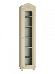 Шкаф Ассоль АС-53К со стеклом (правый c короной) ваниль