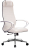 Кресло офисное МЕТТА "К-6" хром, рецик. кожа, сиденье и спинка мягкие, белое