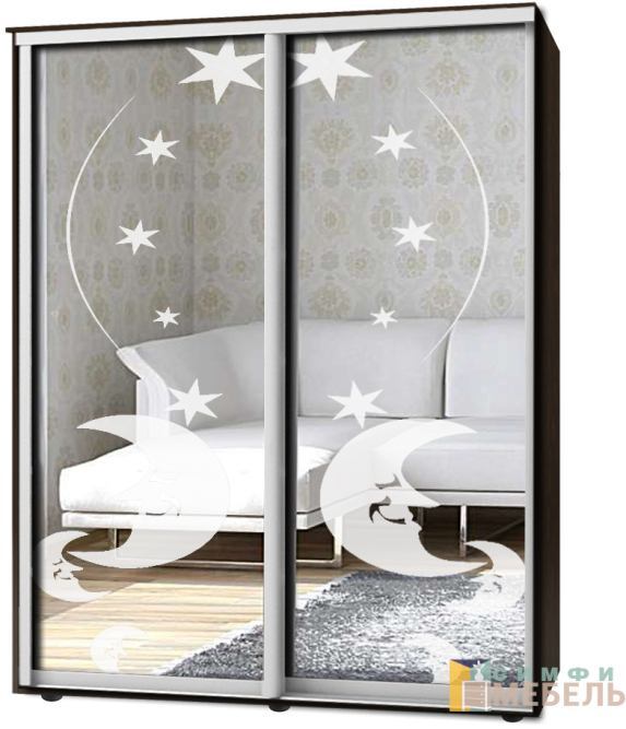 Шкаф-купе 2х дв Стандарт Пескоструй № 90+90