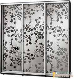 Шкаф купе 3х дв Пескоструй фон матовый № 4