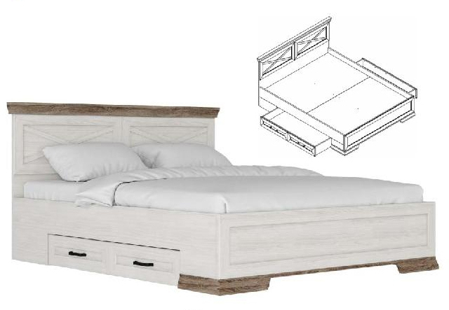 Кровать LOZ160х200 с выкатными ящиками (Марсель - Marselle)