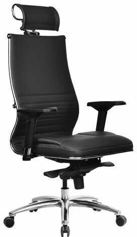Кресло офисное МЕТТА "SAMURAI" KL-3.05, с подголовником, экокожа, черное