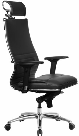 Кресло офисное МЕТТА "SAMURAI" KL-3.05, с подголовником, экокожа, черное