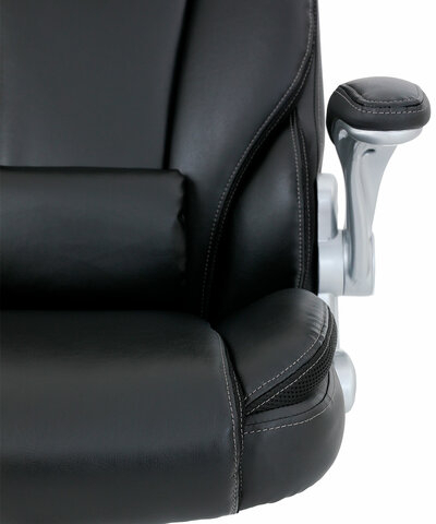 Кресло BRABIX PREMIUM "Phantom EX-553", рециклированная кожа, регулируемый подголовник, черное, 532940