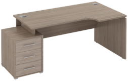 Стол ПРАВЫЙ эргономичный с тумбой СВ19 (СВ15+СВ16+СВ73)