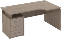 Стол ПРАВЫЙ эргономичный с тумбой СВ19 (СВ15+СВ16+СВ73)