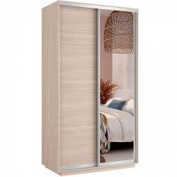 Шкаф-купе Хит (ЛДСП/Зеркало) Дуб молочный