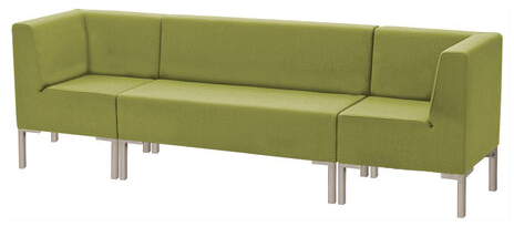 Диван мягкий двухместный "Хост" М-43, 1200х620х780 мм, без подлокотников, экокожа, светло-зеленый