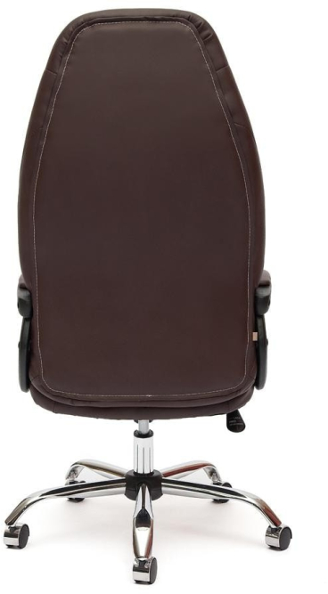 Кресло BOSS (хром) кож/зам, коричневый/коричневый перфорированный, 36-36/36-36/06
