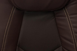 Кресло BOSS (хром) кож/зам, коричневый/коричневый перфорированный, 36-36/36-36/06