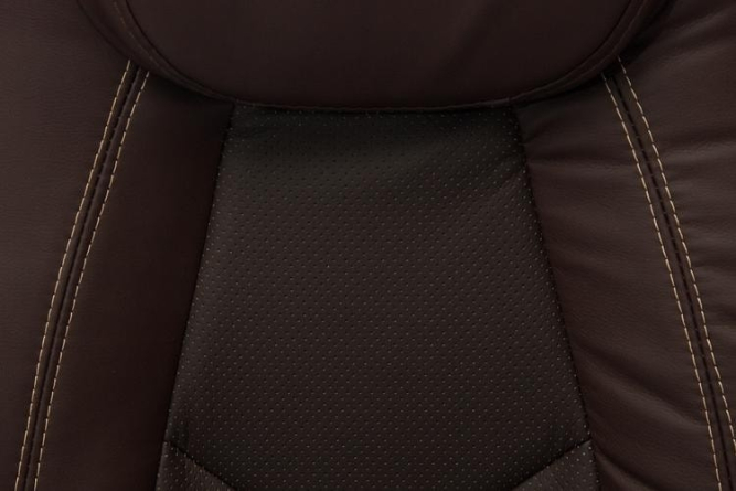 Кресло BOSS (хром) кож/зам, коричневый/коричневый перфорированный, 36-36/36-36/06