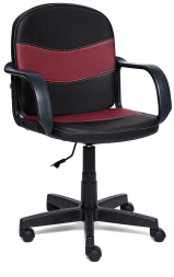 Кресло BAGGI кож/зам, черный/бордо, 36-6/36-7