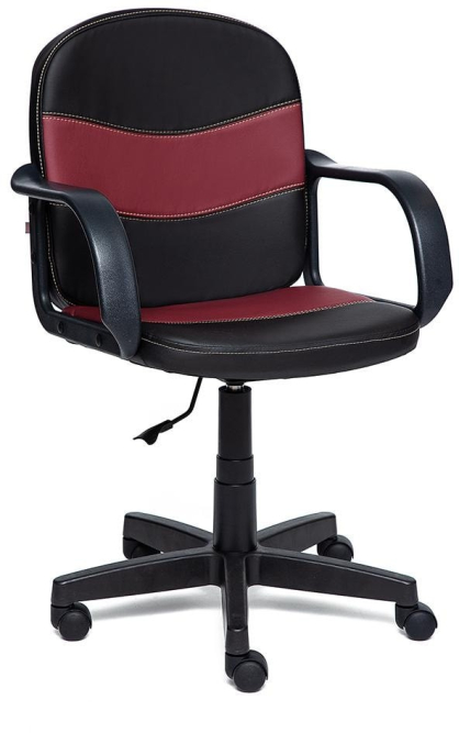 Кресло BAGGI кож/зам, черный/бордо, 36-6/36-7