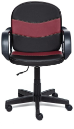 Кресло BAGGI кож/зам, черный/бордо, 36-6/36-7