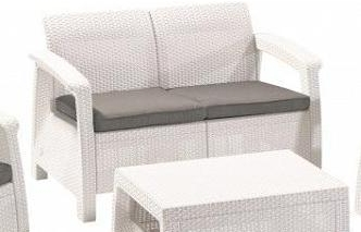 Диван садовый из ротанга Корфу (Corfu love seat) белый