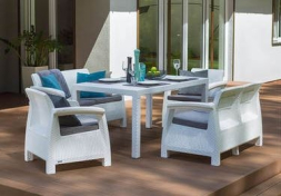 Диван садовый из ротанга Корфу (Corfu love seat) белый