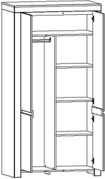 Шкаф 2DG с полками Таурус