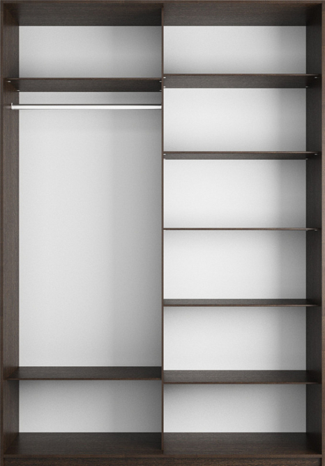 Шкаф-купе Прайм 2-х дверный (ЛДСП/Стекло белое) Венге