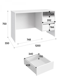 Стол Оскар ОС-23 белый структурный