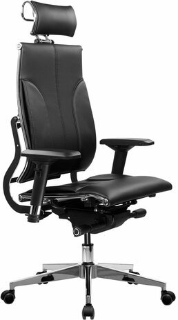 Кресло МЕТТА "YOGA" Y 2DM B2-10D, 2D-спинка, 3D-подголовник, 4D-подлокотники, экокожа, черное