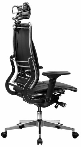 Кресло МЕТТА "YOGA" Y 2DM B2-10D, 2D-спинка, 3D-подголовник, 4D-подлокотники, экокожа, черное