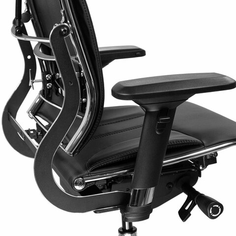 Кресло МЕТТА "YOGA" Y 2DM B2-10D, 2D-спинка, 3D-подголовник, 4D-подлокотники, экокожа, черное